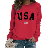 Round neck USA printed pullover sweatshirt