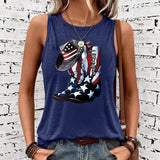 Sleeveless top with American flag print