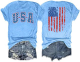 Flag Print T-Shirt for Women: Fun USA Printed Tee