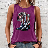 Sleeveless top with American flag print