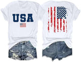 Flag Print T-Shirt for Women: Fun USA Printed Tee