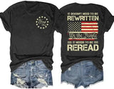 Flag Print T-Shirt for Women: Fun USA Printed Tee
