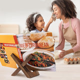 Wooden Kitchen Recipe Rack for Home Use, Wall-Mounted or Desktop Book Stand for Reading and Menu Display