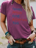 Short sleeved t-shirt loves Jesus and America too