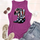 Sleeveless top with American flag print