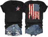 Flag Print T-Shirt for Women: Fun USA Printed Tee