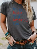 Short sleeved t-shirt loves Jesus and America too