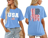 Flag Print T-Shirt for Women: Fun USA Printed Tee