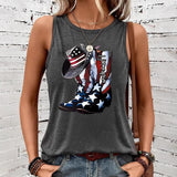 Sleeveless top with American flag print