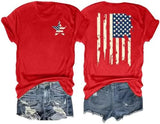 Flag Print T-Shirt for Women: Fun USA Printed Tee