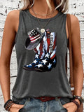 Sleeveless top with American flag print