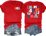 Flag Print T-Shirt for Women: Fun USA Printed Tee