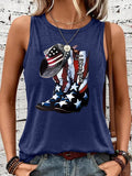 Sleeveless top with American flag print