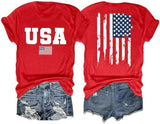 Flag Print T-Shirt for Women: Fun USA Printed Tee