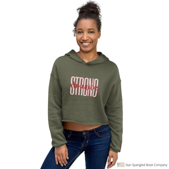 America Strong Crop Hoodie Military Green / S