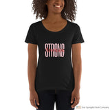 America Strong Ladies Scoopneck T-Shirt Black / S