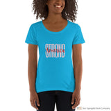 America Strong Ladies Scoopneck T-Shirt Caribbean Blue / S