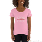 America Strong Ladies Scoopneck T-Shirt Charity Pink / S