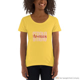 America Strong Ladies Scoopneck T-Shirt Lemon Zest / S