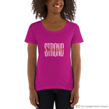 America Strong Ladies Scoopneck T-Shirt Raspberry / S