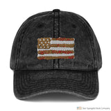 Iconic Watercolor Flag Vintage Cotton Twill Cap Black Hats