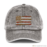 Iconic Watercolor Flag Vintage Cotton Twill Cap Charcoal Grey Hats