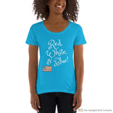Red White Blue Ladies Scoopneck T-Shirt Caribbean / Xs